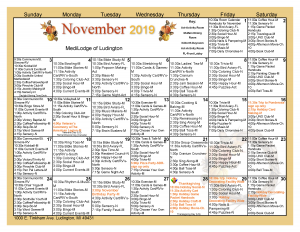 Nov. 2019 activities calendar – ludington